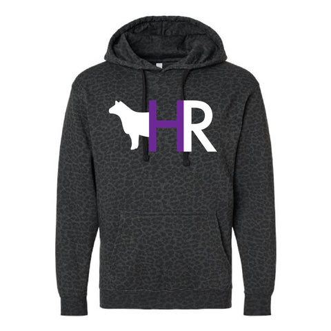 HR Cattle 25 - Fleece Hoodie - Unisex - Black Leopard
