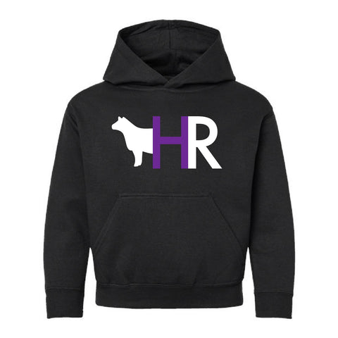 HR Cattle 25 - Fleece Hoodie - Youth - Black