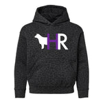 HR Cattle 25 - Fleece Hoodie - Youth - Black Leopard