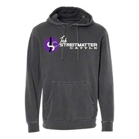 Josh Streitmatter Cattle - Pigment Dyed Hoodie - Unisex - Pigment Black