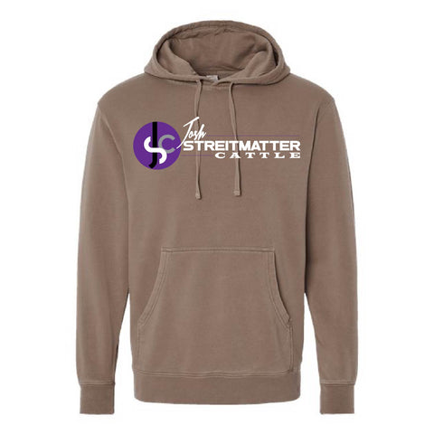 Josh Streitmatter Cattle - Pigment Dyed Hoodie - Unisex - Pigment Clay