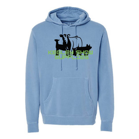 Kegley Show Supplies - Pigment Dyed Hoodie - Unisex - Pigment Light Blue