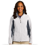 Branded Inventory - Port Authority Ladies Core Colorblock Soft Shell Jacket - White/Grey