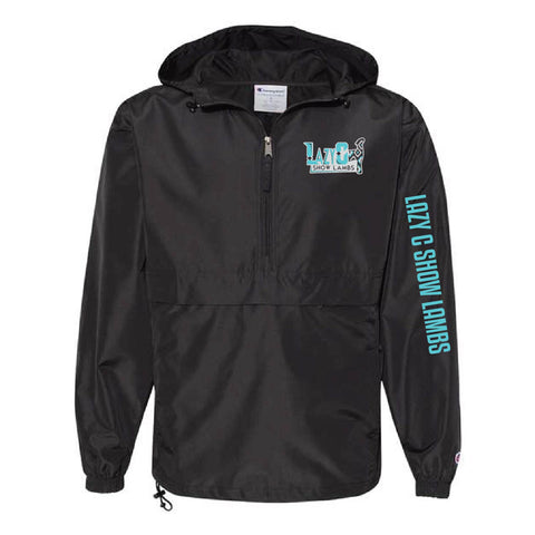 Lazy C - Packable Quarter-Zip Windbreaker - Unisex - Black