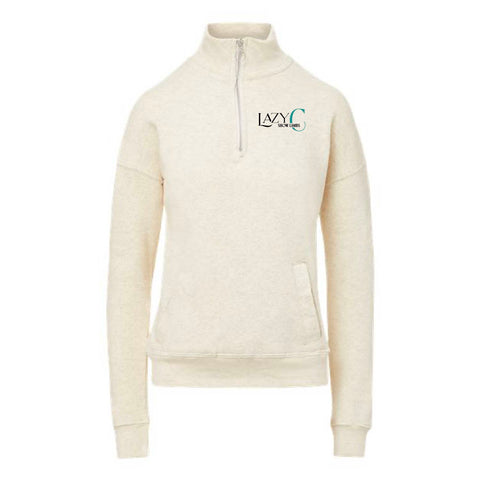 Lazy C Show Lambs - Fleece Quart-Zip - Womens - Oatmeal