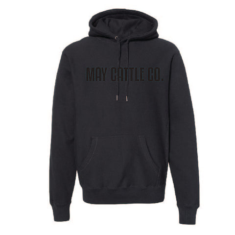 May Cattle Co - Heavyweight Hoodie - Embossed Applique - Unisex - Black