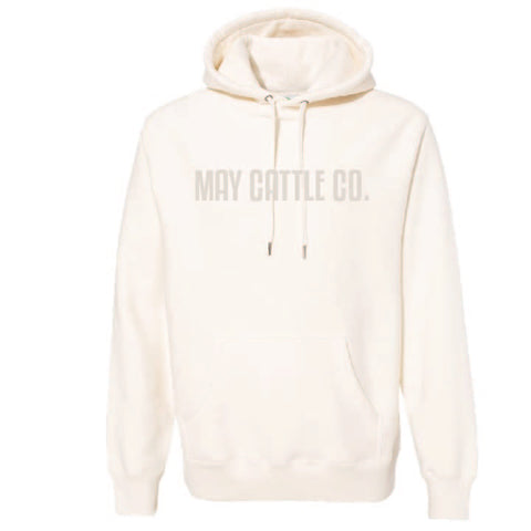 May Cattle Co - Heavyweight Hoodie - Embossed Applique - Unisex - Bone