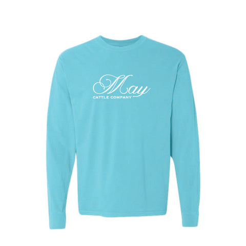 May Cattle Co - Long Sleeve Garmet-Dyed Tee - Unisex - Lagoon