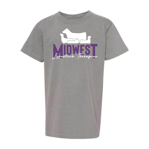 Midwest Livestock Therapies 25 - Garment Dyed Tee - Youth - Grey