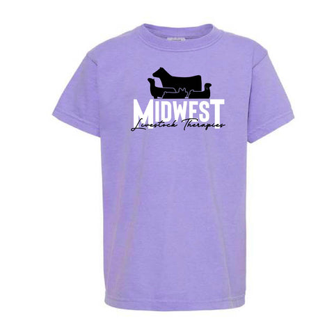 Midwest Livestock Therapies 25 - Garment Dyed Tee - Youth - Violet
