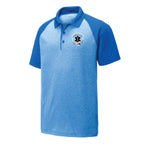 Mineral Point EMS - Raglan Heather Polo - Unisex - True Royal Heather/True Royal