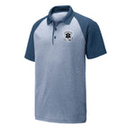 Mineral Point EMS - Raglan Heather Polo - Unisex - True Navy Heather/True Navy