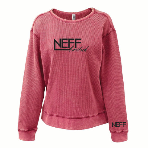 Neff Livestock - Waffle Crewneck - Womens - Red