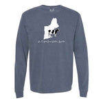 New England Junior Holstein - Garment-Dyed Long Sleeve  Tee - Unisex - Denim