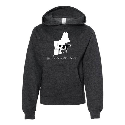 New England Junior Holstein - Midweight Hoodie - Youth  - Charcoal Heather