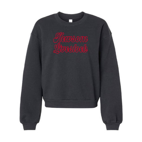 Newsom - Fleece Crewneck - Womens - Blaclk