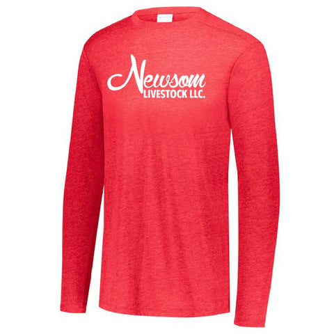 Newsom - TriBlend Long Sleeve Tee - Unisex - Red