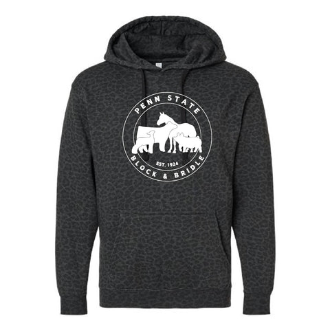 Penn State Block & Bridle - Adult Hoodie - Black Leopard