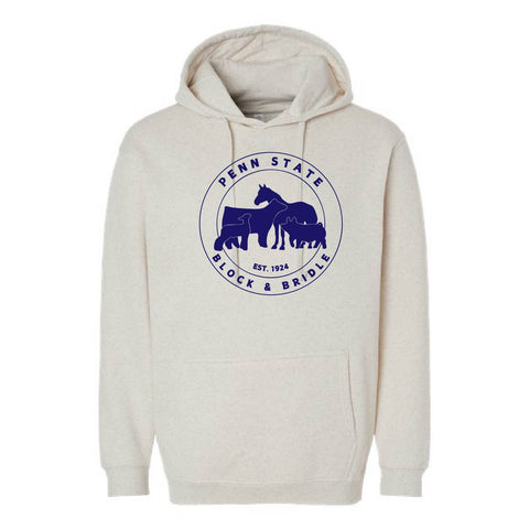 Penn State Block & Bridle - Adult Hoodie - Natural Heather