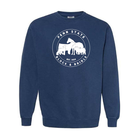 Penn State Block & Bridle - Adult Crewneck - True Navy