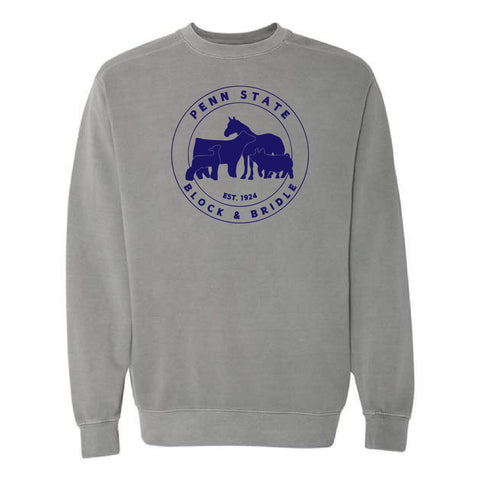 Penn State Block & Bridle - Adult Crewneck - Grey