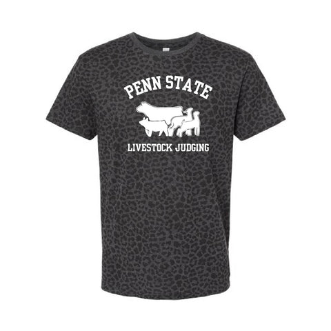 Penn State Livestock Judging - Fine Jersey Tee - Unisex - Black Leopard