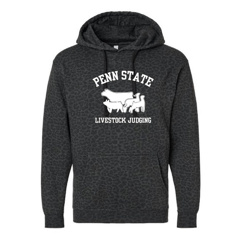 Penn State Livestock Judging - Fleece Hoodie - Unisex - Black Leopard