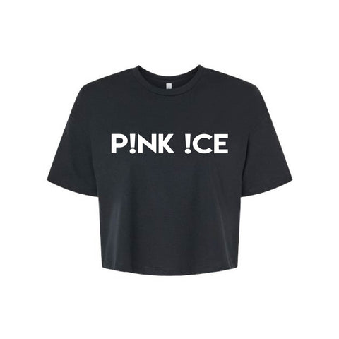 Pink Ice 25 - Cropped Tee  - Womens - Black