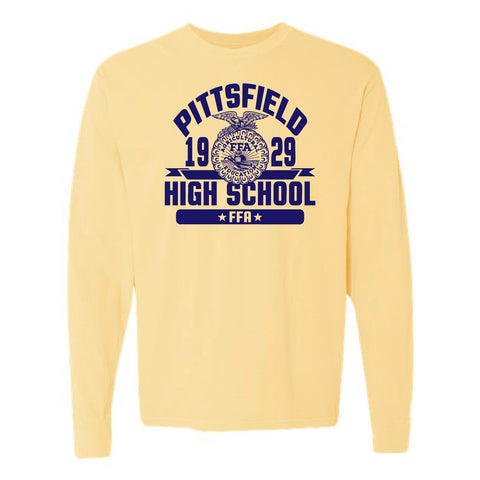 Pittsfield FFA - Garment Dyed Long Sleeve Tee - Unisex - Butter