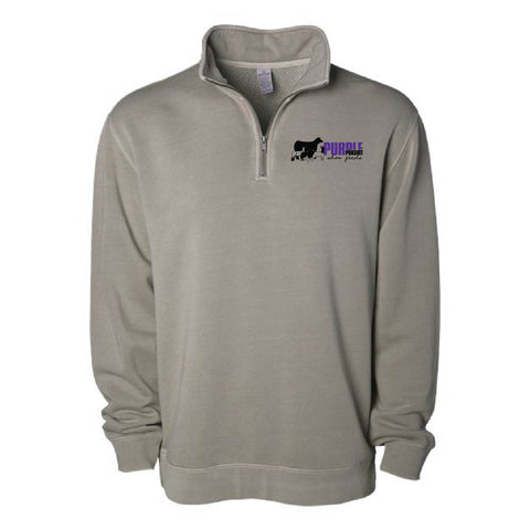 Purple Pursuit - Pigment Dyes Quarter Zip - Unisex - Pigment Cement
