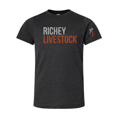 Richey Livestock -Fine Tee - Youth - Vintage Smoke