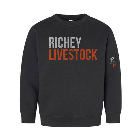 Richey Livestock- Fleece Crewneck - Youth - Black