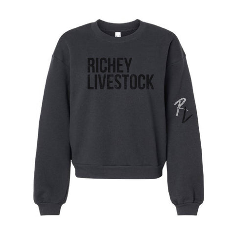 Richey Livestock- Fleece Crewneck - Womens - Black