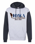 IJSA - Heavyweight Hoodie Sweatshirt - Grey Heather/ Slate Blue - Unisex