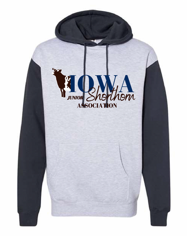IJSA - Heavyweight Hoodie Sweatshirt - Grey Heather/ Slate Blue - Unisex