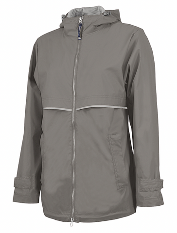 Branded Show Gear - Charles River 5099 - Womens New Englander Rain Jacket - Grey/Reflective