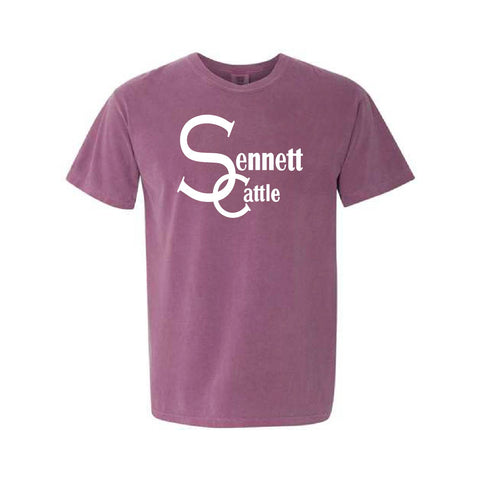 Sennett Cattle - Garment Dyed Tee - Unisex - Berry