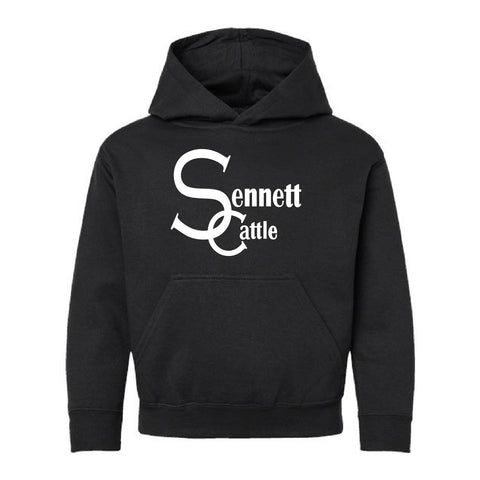 Sennett Cattle - Fleece Hoodie - Youth - Black