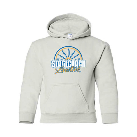 Stagecoach Livestock - Fleece Hooded Sweatshirt - Youth - White