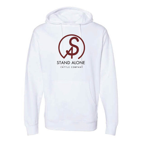 Stand Alone Cattle Co - Midweight Hooded Sweatshirt -White
