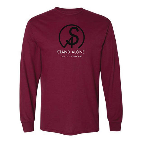 Stand Alone Cattle Co - Long Sleeve Tee - Maroon