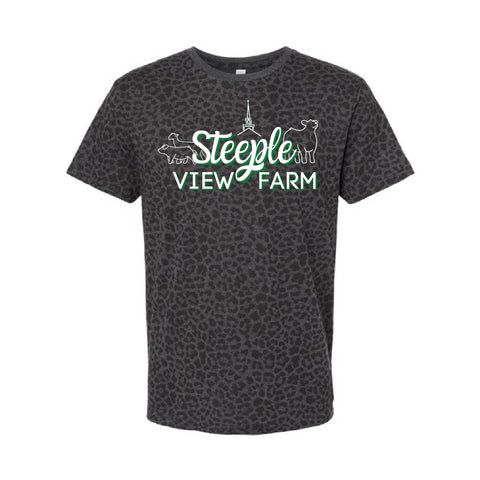 Steeple View Farm - Jersey Tee - Unisex - Black Leopard