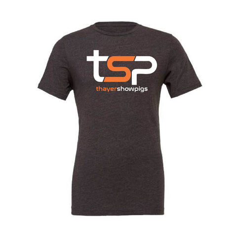 Thayer Showpigs - Fine Jersey Tee - Unisex - Dark Grey Heather