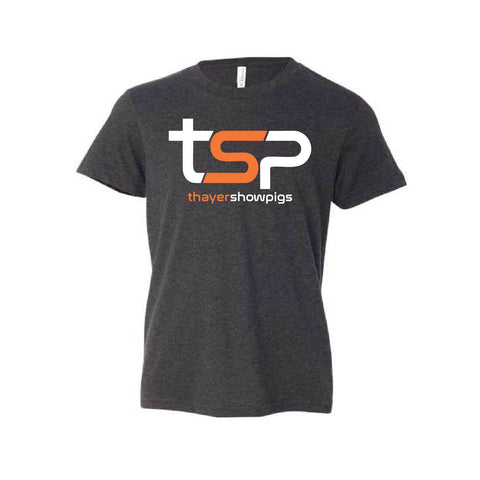 Thayer Showpigs - Fine Jersey Tee - Youth - Dark Grey Heather