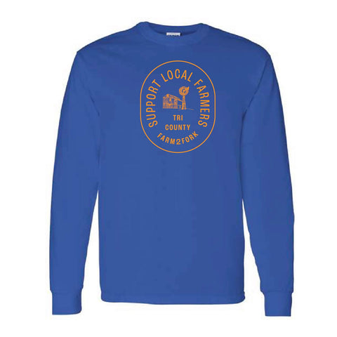 Tri County Farm 2 Fork - Adult Long Sleeve - Royal