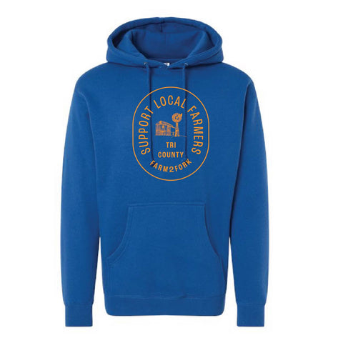 Tri County Farm 2 Fork - Adult Hoodie - Royal