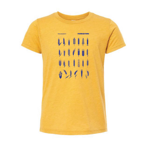 Tri County Farm 2 Fork - Youth Tshirt- Mustard Triblend