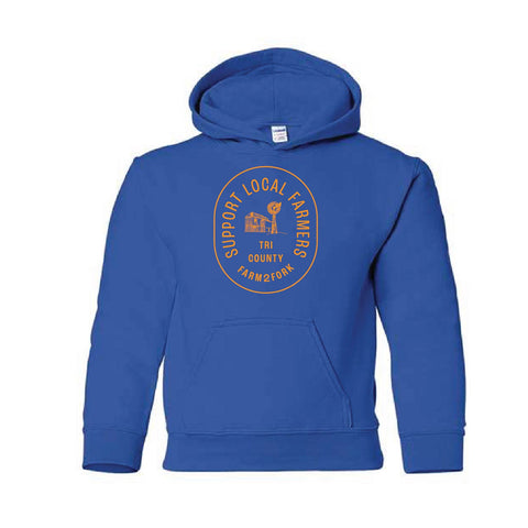 Tri County Farm 2 Fork - Youth Hoodie - Royal
