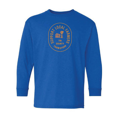 Tri County Farm 2 Fork - Youth Long Sleeve - Royal
