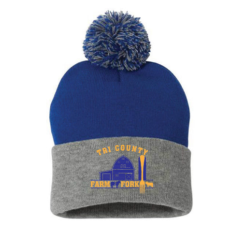 Tri County Fark 2 Fork - Beanie - Royal/Light Heather Grey